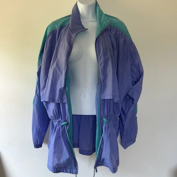 90’a Vintage Retro Purple and Teal Zip Up Windbreaker - Picture 6 of 11